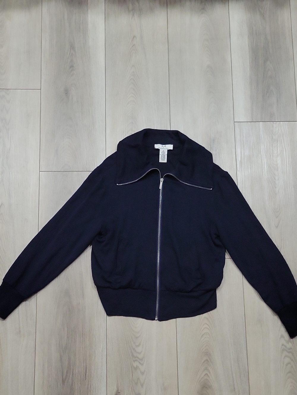 Magaschoni Navy Zip-Front Bomber Jacket